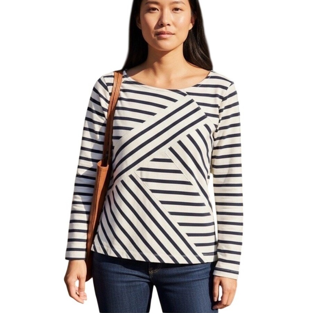 J.Crew Asymmetric Striped Top‎ XL NWT